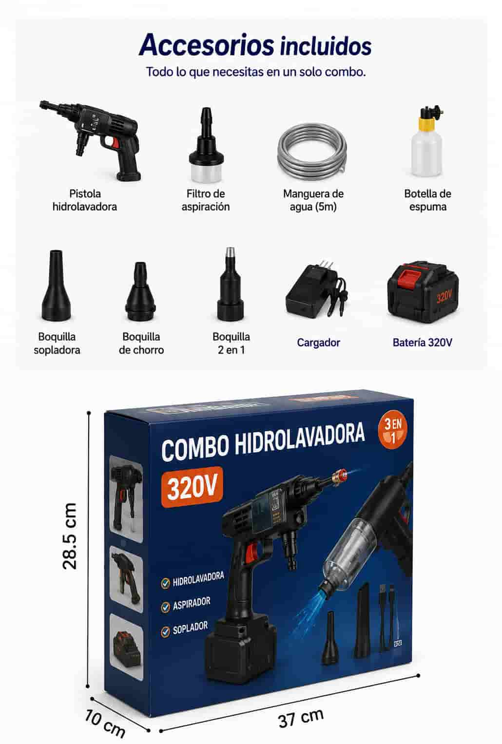 HIDROLAVADORA PRO 360 VOLTIOS +ASPIRADORA